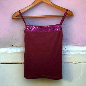 Y2K disco sequin pink  cami S